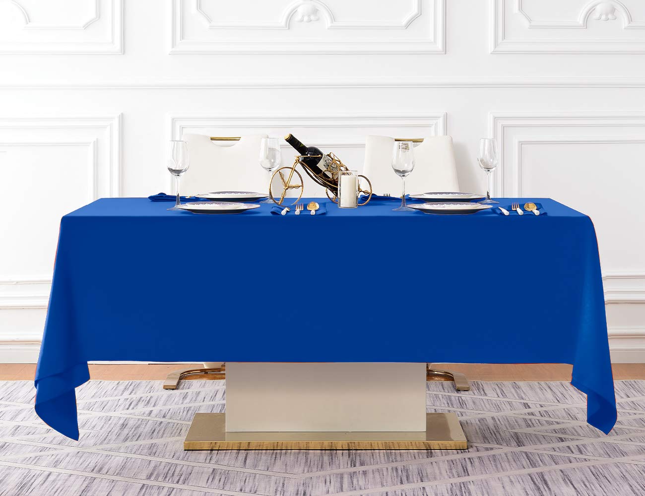 Surmente 60 X 102 Tablecloth For Rectangle Tables Polyester Oblong Table Cloth For Weddings, Banquets, Or Restaurants  (Royal Bl